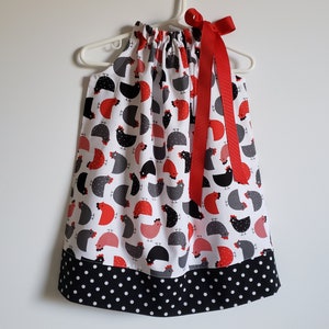 Chicken Dress | Pillowcase Dress with Chickens | Toddler Girl Dress | Farm Dress | Farm Clothes | Baby Dress | Farm Party | Kids Dresses