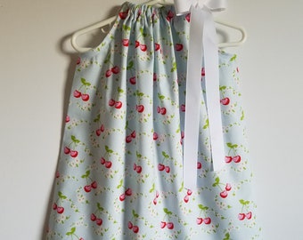Pillowcase Dress with Cherries Girls Dresses Summer Dresses Spring Dresses Toddler dresses Baby dresses Cherry Dresses Dainty and Sweet