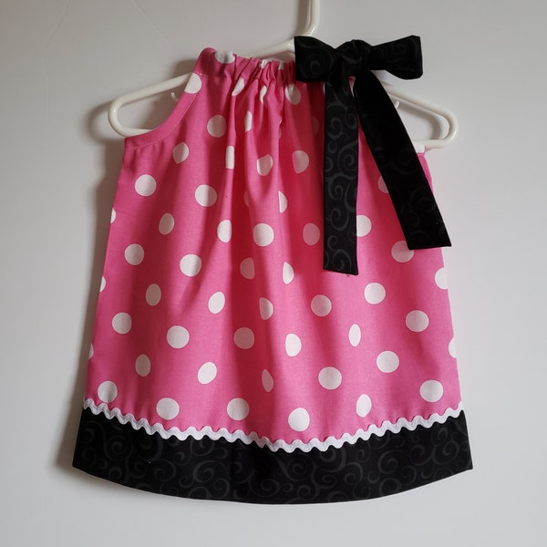 Minnie Dress | Pillowcase Dress | Pink Minnie Mouse Dress | Little Girls Dress | Toddler Girl Dress | Baby Dress | Minnie Birthday Party