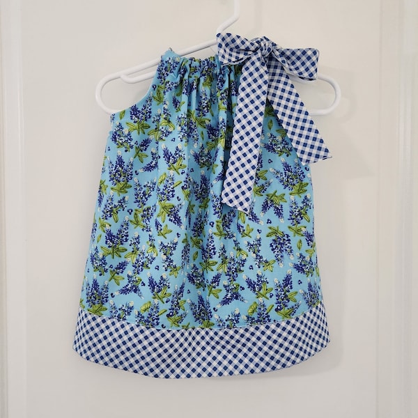 Pillowcase Dress | Bluebonnet Dress | Girls Dress with Bluebonnets | Toddler Dress | Floral Dress | Spring Dress for Girl | Baby Dress