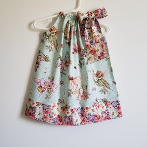Fairy Dress | Pillowcase Dress | Toddler Girl Dress with Fairies | Kids Dress with Flowers | Baby Dress | Floral Dress | Fairy Garden Dress
