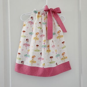 Pillowcase Dress with Ballerinas | Ballet Dress | Little Girls Dress | Ballerina Outfit | Kids Ballet Outfit | Ballerina Girls in Tutus