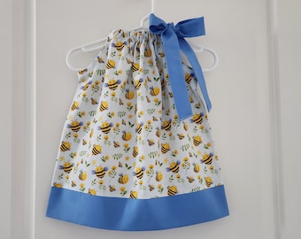 Bee Pillowcase Dress | Girls Spring Outfit | Toddler Summer Sundress