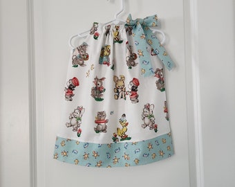 Easter Dress | Pillowcase Dress with Bunnies | Spring Dress for Easter | Toddler Dress | Baby Dress | Easter Parade Dress with Chicks