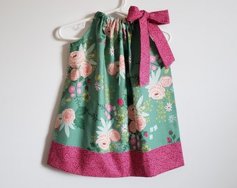 Pillowcase Dress with Flowers | Toddler Girl Dress | Floral Dress | Baby Dress  | Floral Clothes for Girls | Kids Dress | Little Girl Dress