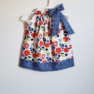 Pillowcase Dress | Strawberry Dress | Blueberry Dress | Toddler Girl Dress | Baby Dress | Kids Dress | Strawberries | Fruit Dress for Girl