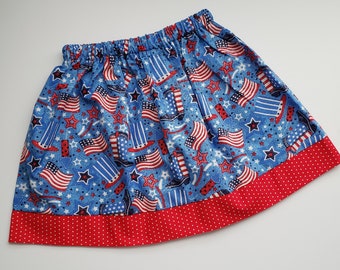 Patriotic Skirt 3t | Fourth of July Skirt | Red White and Blue | Size 3 Toddler | Kids Skirt | All American | US Flag Skirt | Ready to Ship