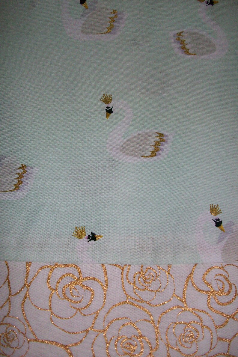 Gold Metallic Swan Dress Dress with Roses Baby Dress Little Girl Dresses Dress with Swans Pillowcase Dress Toddler Girl Dress