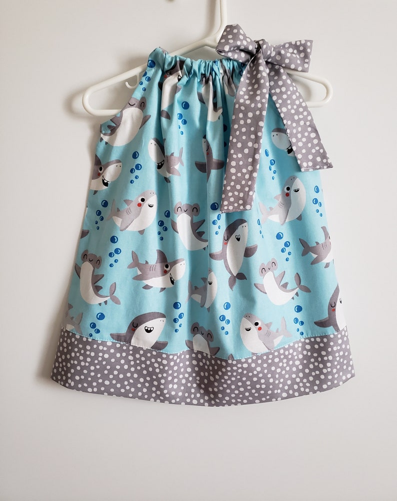 Pillowcase Dress With Sharks Happy Shark Dress Toddler Etsy