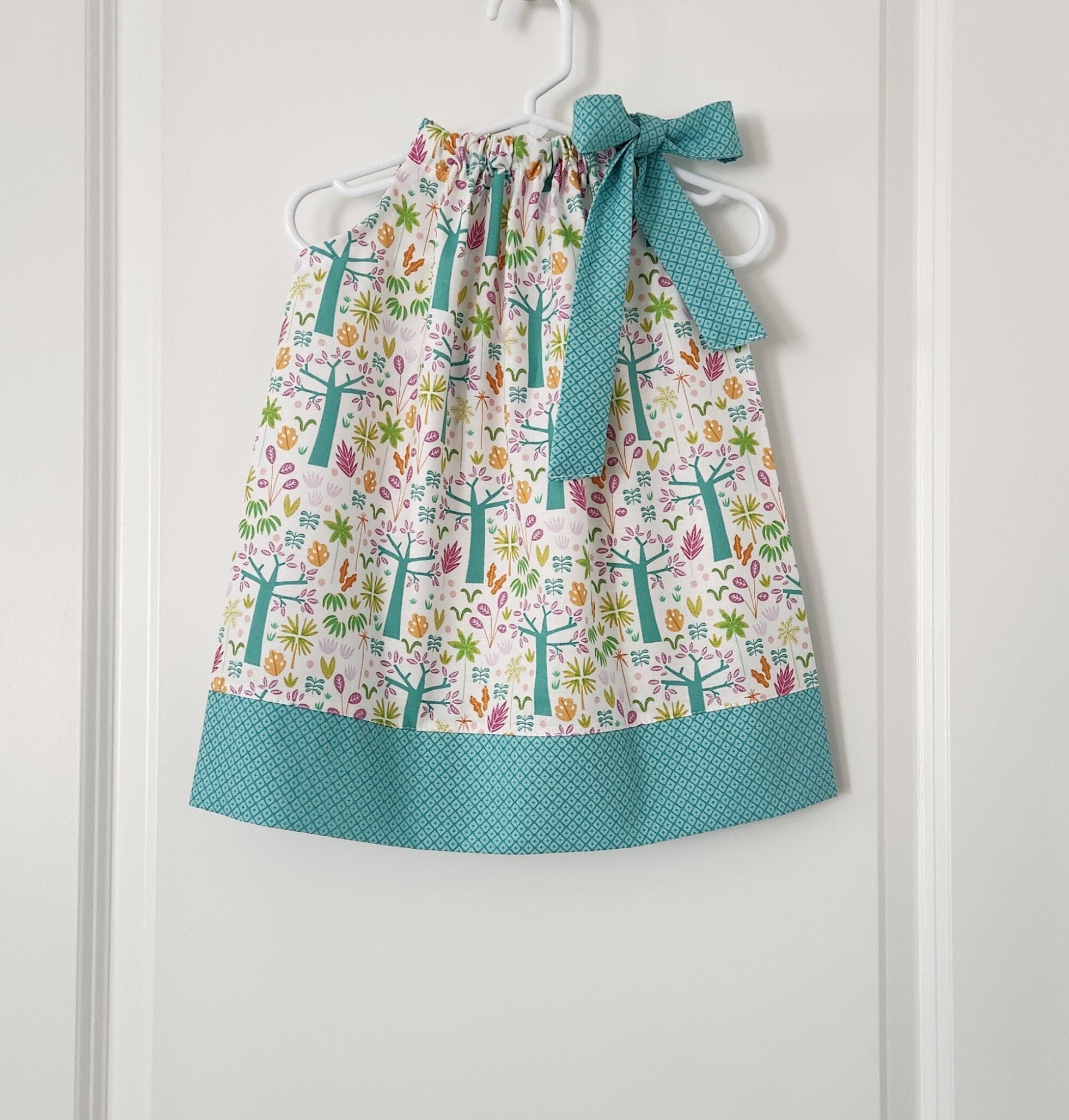 Pillowcase Dress with Trees | Arbor Day Dress | Earth Day Dress | Girls Summer Dress | Outfit with Trees | Nature theme Dress | Kids Dress