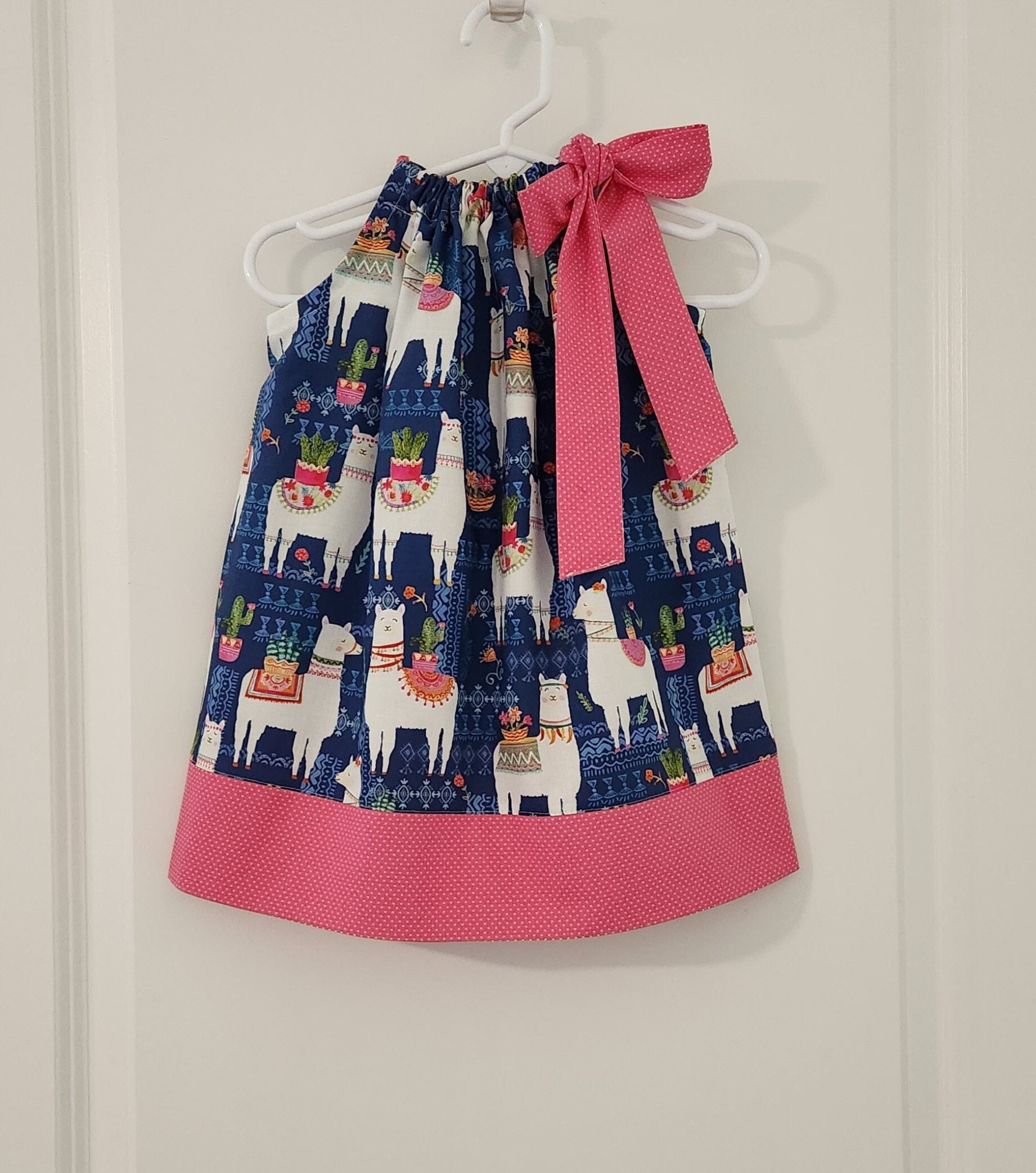 Pillowcase Dress With Llamas Llama Dress Little Girls 