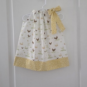 Pillowcase Dress | Chicken Dress | Farm Dress with Chickens | Toddler Dress with Chicks | Farm Birthday | Chicken Outfit | Baby Girl Dress