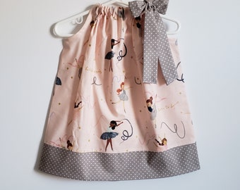 Ballerina Dress | Pillowcase Dress with Ballerinas | Ballet Dress | Kids Dress | Ballerina Outfit | Dress with Dancers | Ballet Outfit