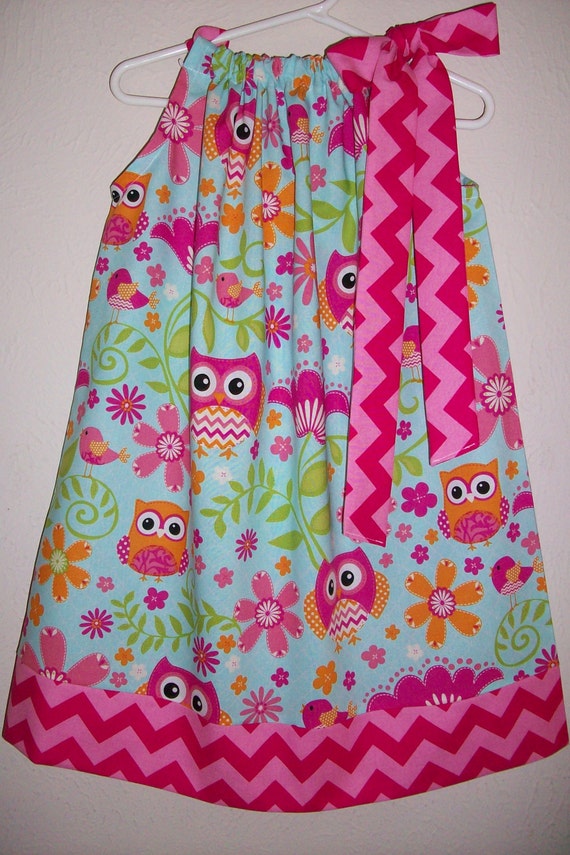 Pillowcase Dress with Owls Summer Dresses Girls Dresses Forest
