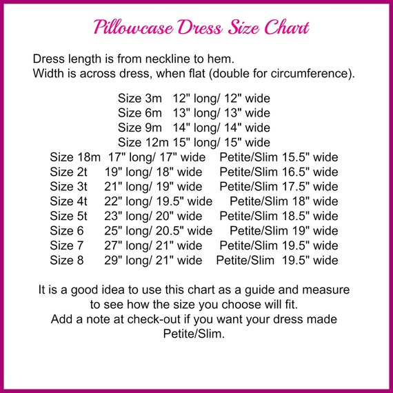 Express Dress Size Chart