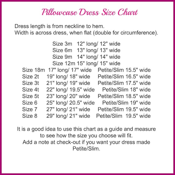 2t Dress Size Chart