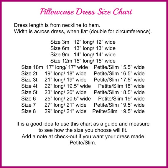 Toddler Girl Dress Size Chart