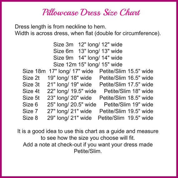 Toddler Dress Size Chart