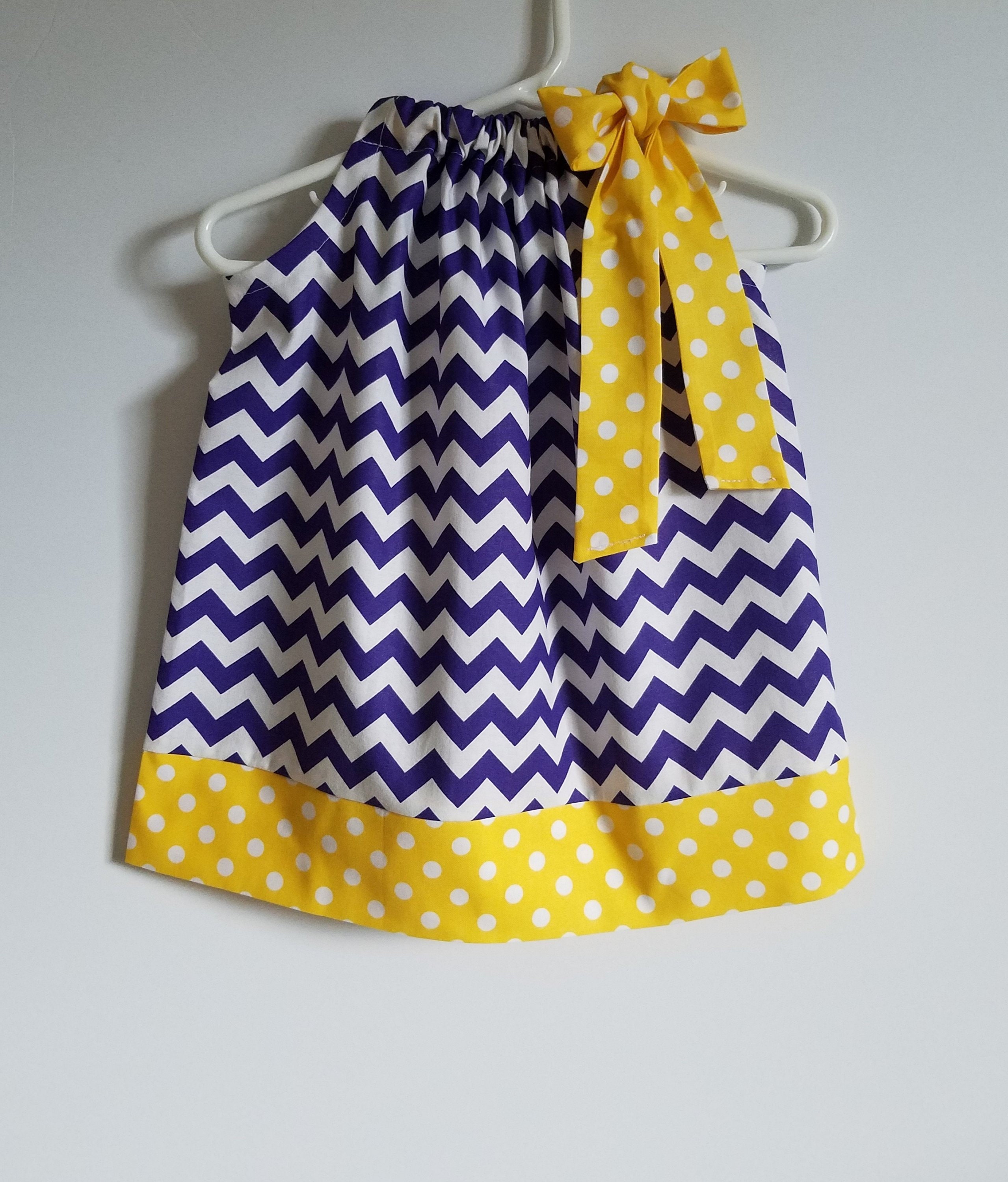 LSU Dress Pillowcase Dress Chevron Dress Purple and Yellow Etsy