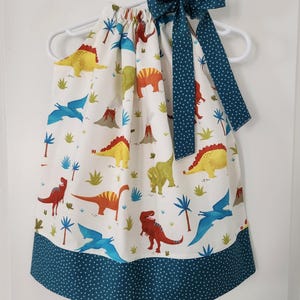 Pillowcase Dress with Dinosaurs | Dinosaur Dress | Girls Dinosaur Outfit | Toddler Dress | Dinosaur Birthday | Dinosaur Clothes for Girl