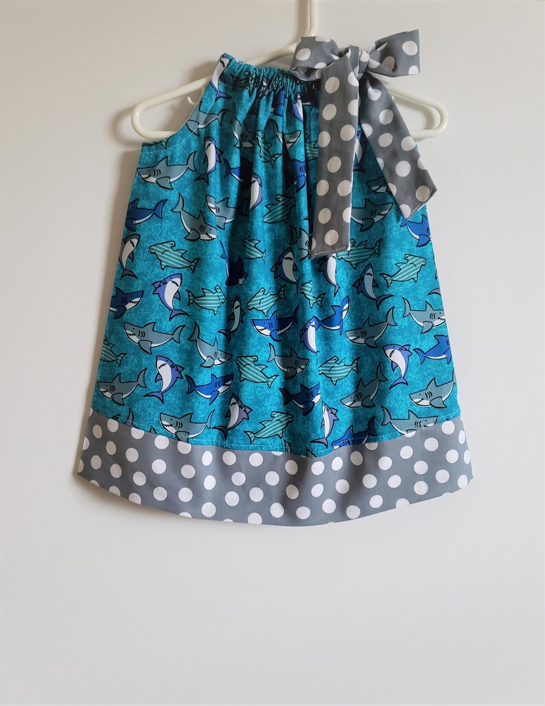 Pillowcase Dress with Sharks Baby Shark Dress Toddler Girl Etsy