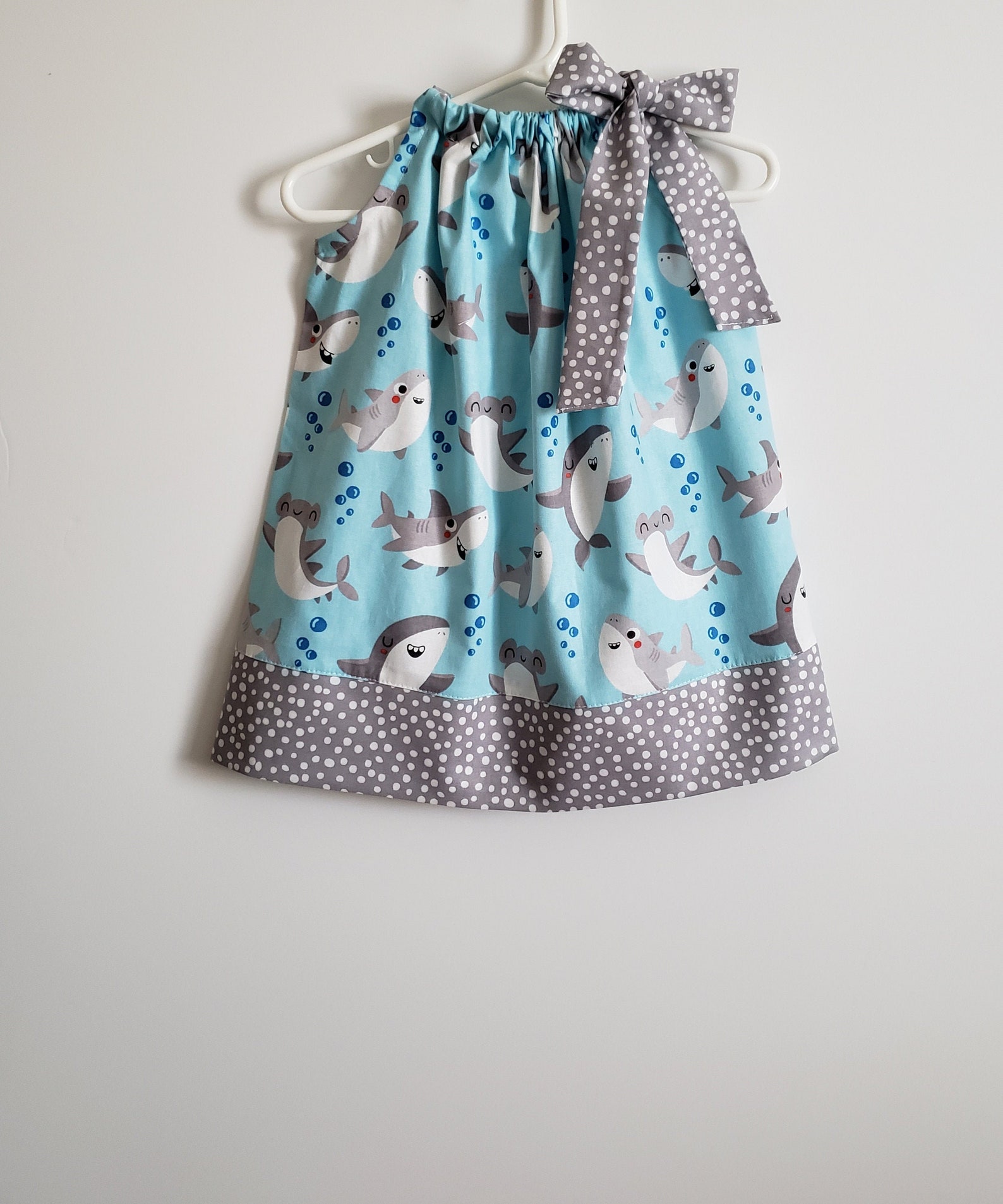Pillowcase Dress With Sharks Happy Shark Dress Toddler Etsy