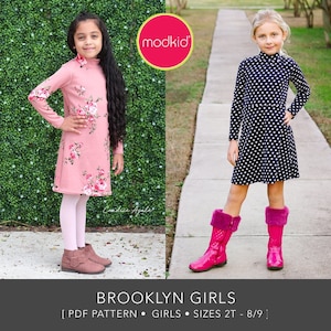 Brooklyn Girls Dress PDF Downloadable Pattern by Modkid... sizes 2T, 3T, 4T, 5, 6, 7 and 8/9 included Instant Download image 1