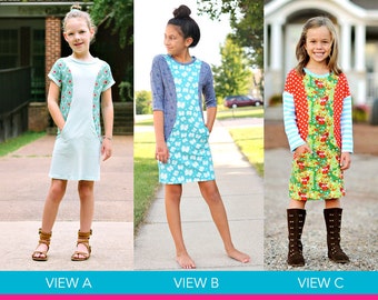 Aubrey Knit Dress PDF Downloadable Pattern by MODKID... sizes 2T to 12 Girls included - Instant Download