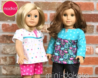 Mini Dakota Top and Mini Sophie Pants or Shorts PDF Downloadable Pattern by MODKID... for 18" Dolls - Instant Download