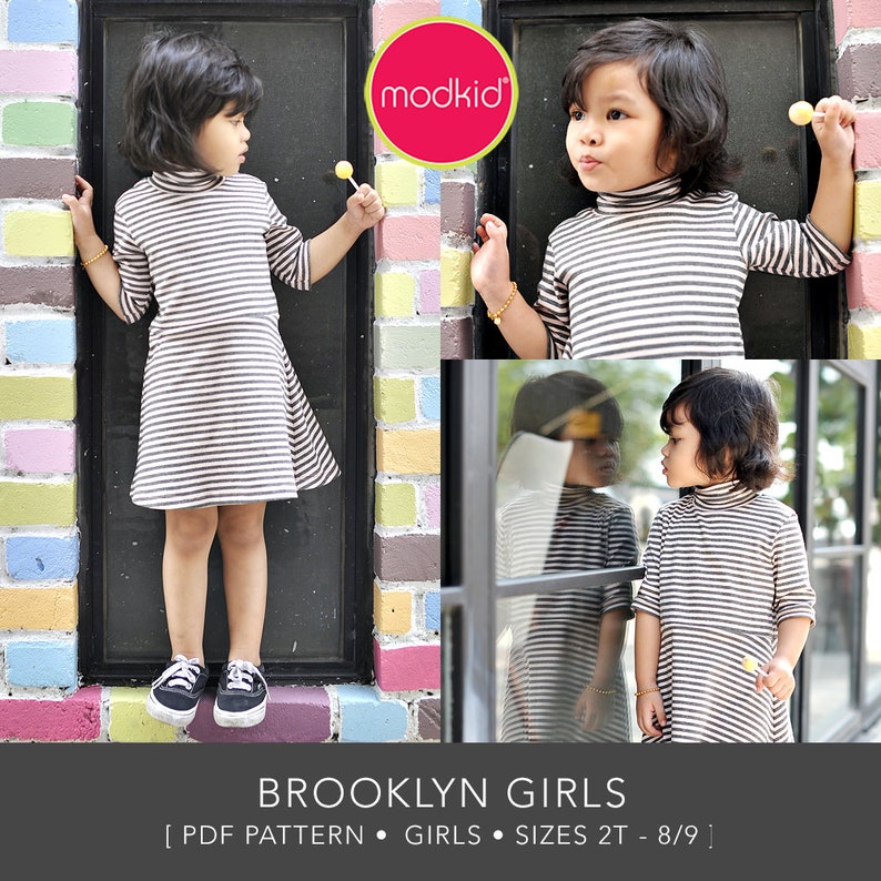 Brooklyn Girls Dress PDF Downloadable Pattern by Modkid... sizes 2T, 3T, 4T, 5, 6, 7 and 8/9 included Instant Download zdjęcie 4