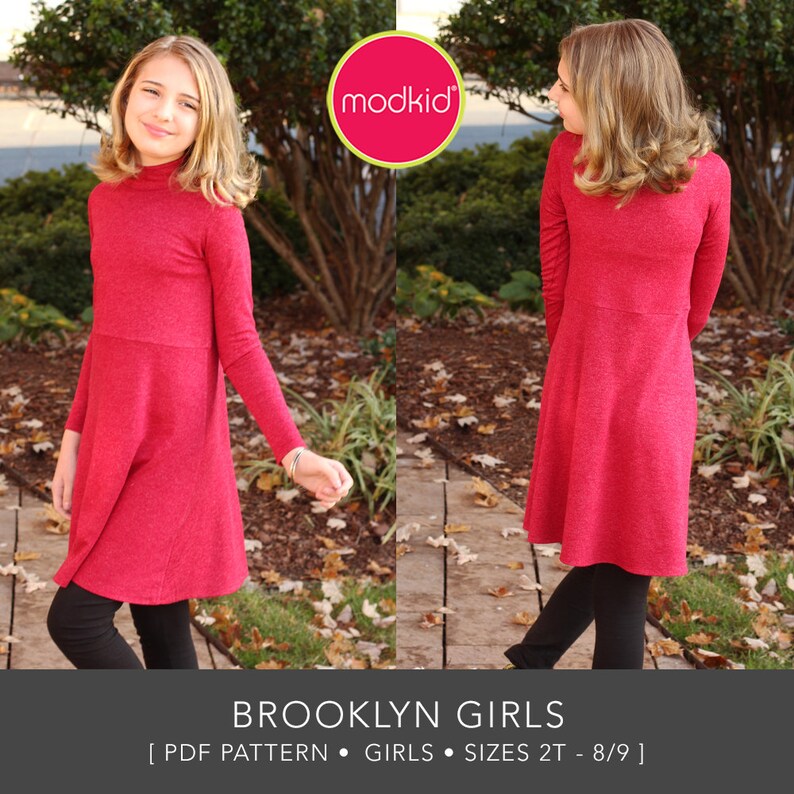 Brooklyn Girls Dress PDF Downloadable Pattern by Modkid... sizes 2T, 3T, 4T, 5, 6, 7 and 8/9 included Instant Download zdjęcie 6
