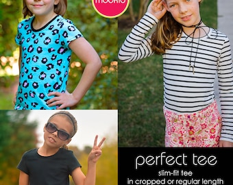 Perfect Tee Girls PDF Downloadable Pattern by MODKID... sizes 2T to 8/9 Girls included - Instant Download