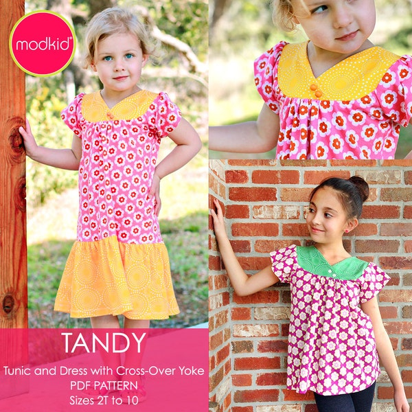 Tandy Knit Tunic and Dress PDF Downloadable Pattern by MODKID... sizes 2T to 10 Girls included - Instant Download