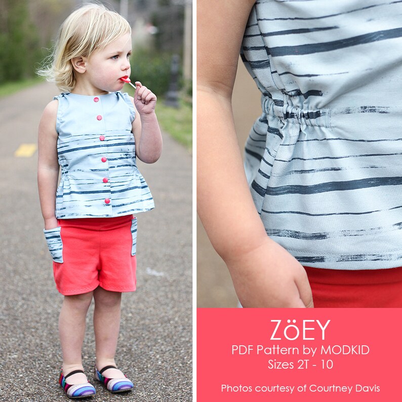 Zoey Summer Ensemble PDF Downloadable Pattern by MODKID... sizes 2T to 10 Girls included Instant Download image 4