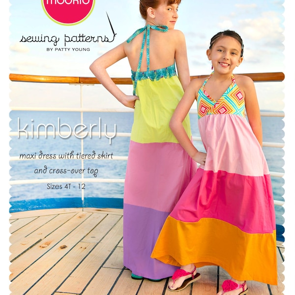 Kimberly Maxi Dress PDF Downloadable Pattern by MODKID... sizes 4T to 12 Girls included - Instant Download