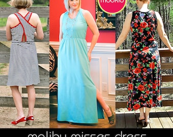 Malibu Misses Dress PDF Downloadable Pattern by Modkid... sizes XS, S, M, L, Xl and  XXL Womens included - Instant Download