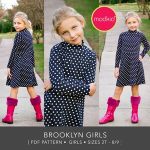 Brooklyn Girls Dress PDF Downloadable Pattern by Modkid... sizes 2T, 3T, 4T, 5, 6, 7 and 8/9 included Instant Download image 3