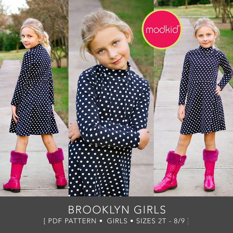 Brooklyn Girls Dress PDF Downloadable Pattern by Modkid... sizes 2T, 3T, 4T, 5, 6, 7 and 8/9 included Instant Download zdjęcie 3