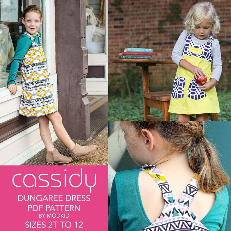 Cassidy Dungaree Dress PDF Downloadable Pattern by MODKID... sizes 2T to 12 Girls included Instant Download imagem 3