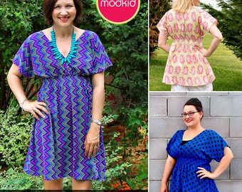 Hailey Misses Dress or Tunic PDF Downloadable Pattern by Modkid... sizes XS-XXL Women included - Instant Download