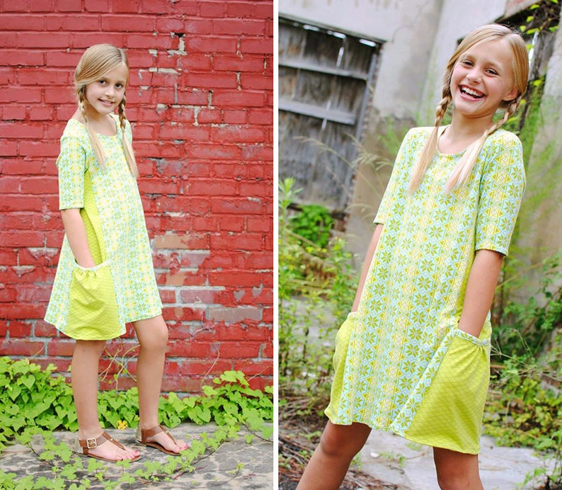 Melanie Knit Dress PDF Downloadable Pattern by MODKID... sizes 2T to 10 Girls included Instant Download image 4