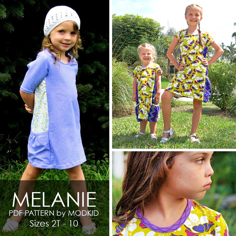 Melanie Knit Dress PDF Downloadable Pattern by MODKID... sizes 2T to 10 Girls included Instant Download image 3