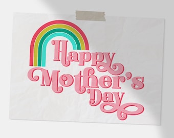 Heureuse fête des mères SVG PDF EPS – Type rétro Style coupe fichier Cricut Silhouette (téléchargement numérique)