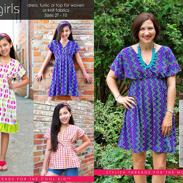 Hailey Girls and Misses PDF Pattern Bundle by MODKID - Instant Digital Download - Buy 2 and SAVE!