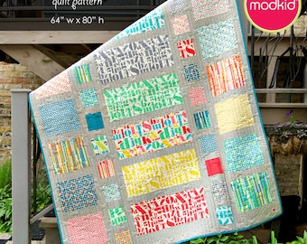 Stop The Presses - quilt e-pattern by MODKID - Instant Download featuring Just My Type by Patty Young