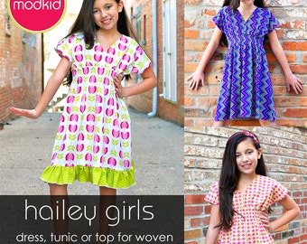 Modèle téléchargeable PDF Hailey Girls par MODKID... tailles 2T à 10 filles incluses - Téléchargement instantané