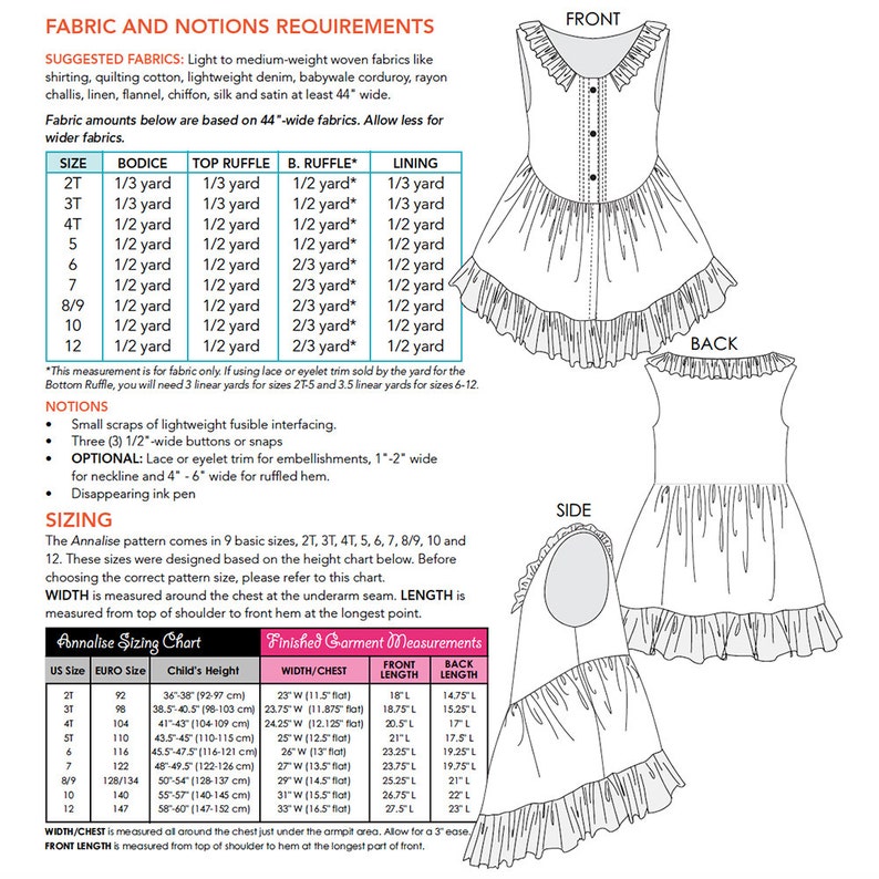 Annalise Low-high Vest and Top Tunic PDF Downloadable Pattern by MODKID ...