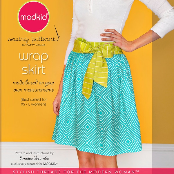 WRAP SKIRT Micro-Mini PDF Downloadable Pattern Tutorial by Modkid... for Women - Instant Download