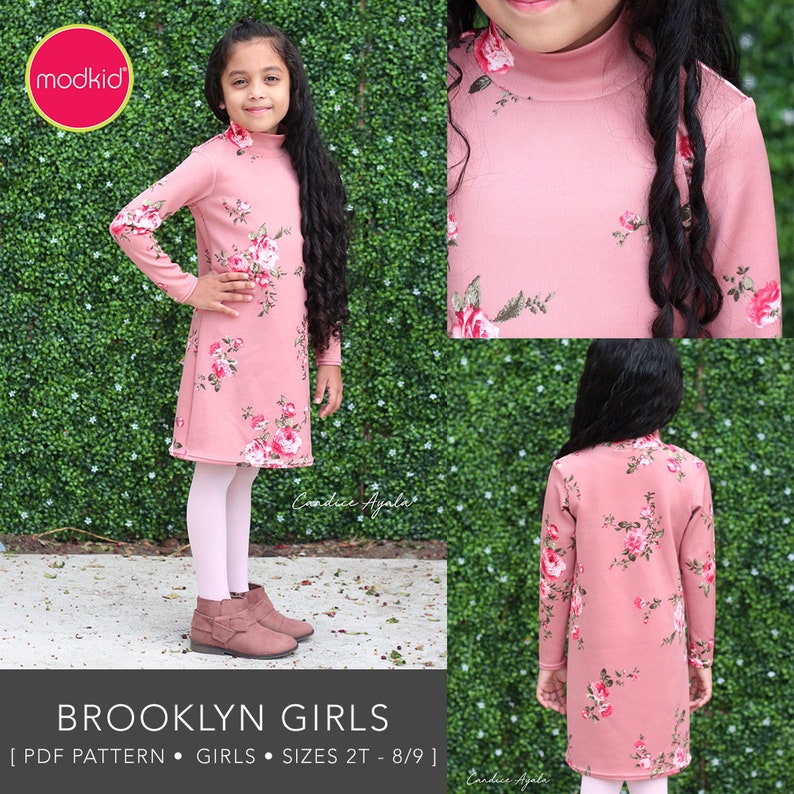 Brooklyn Girls Dress PDF Downloadable Pattern by Modkid... sizes 2T, 3T, 4T, 5, 6, 7 and 8/9 included Instant Download zdjęcie 2