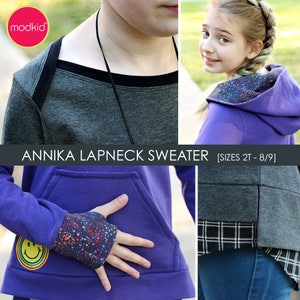 Annika Girls Lapneck Sweater PDF Downloadable Pattern by MODKID... sizes 2T to 8/9 Girls included Instant Download image 4